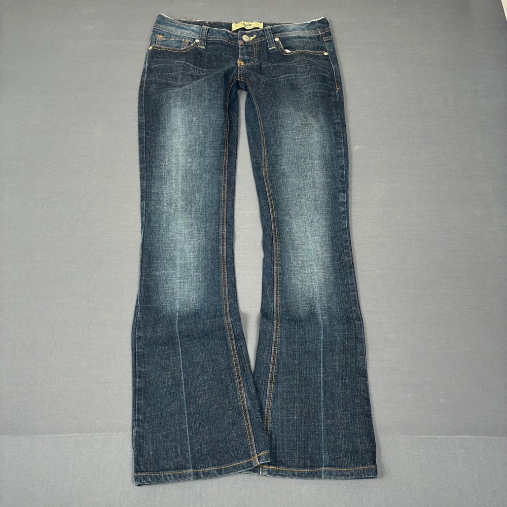 Y2K Ultra Low Rise Bootcut Dark Wash Jeans Women's Size 29x30 Tyte